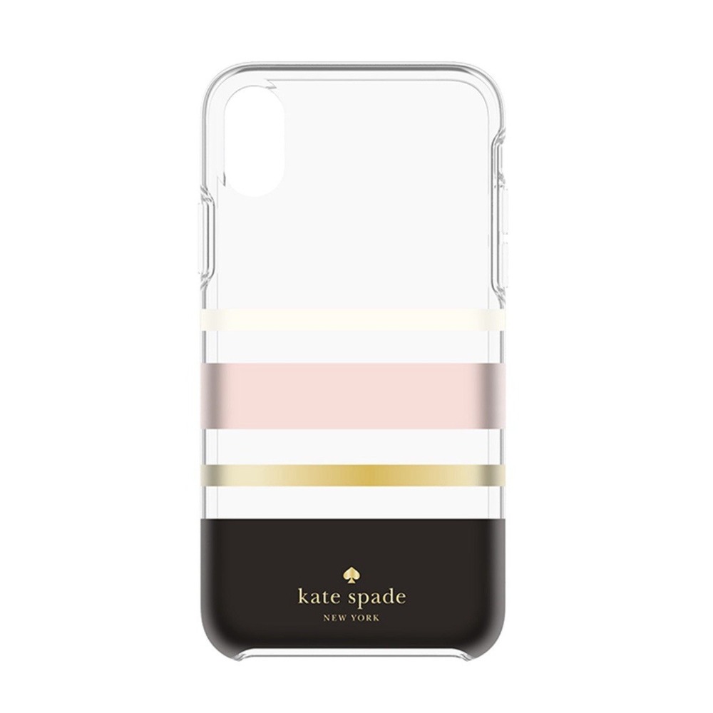 Kate Spade Protective Case For iPhone X iPhone XS Charlotte Stripe Clear NEW